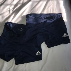 2 pairs of navy adidas high waisted spandex